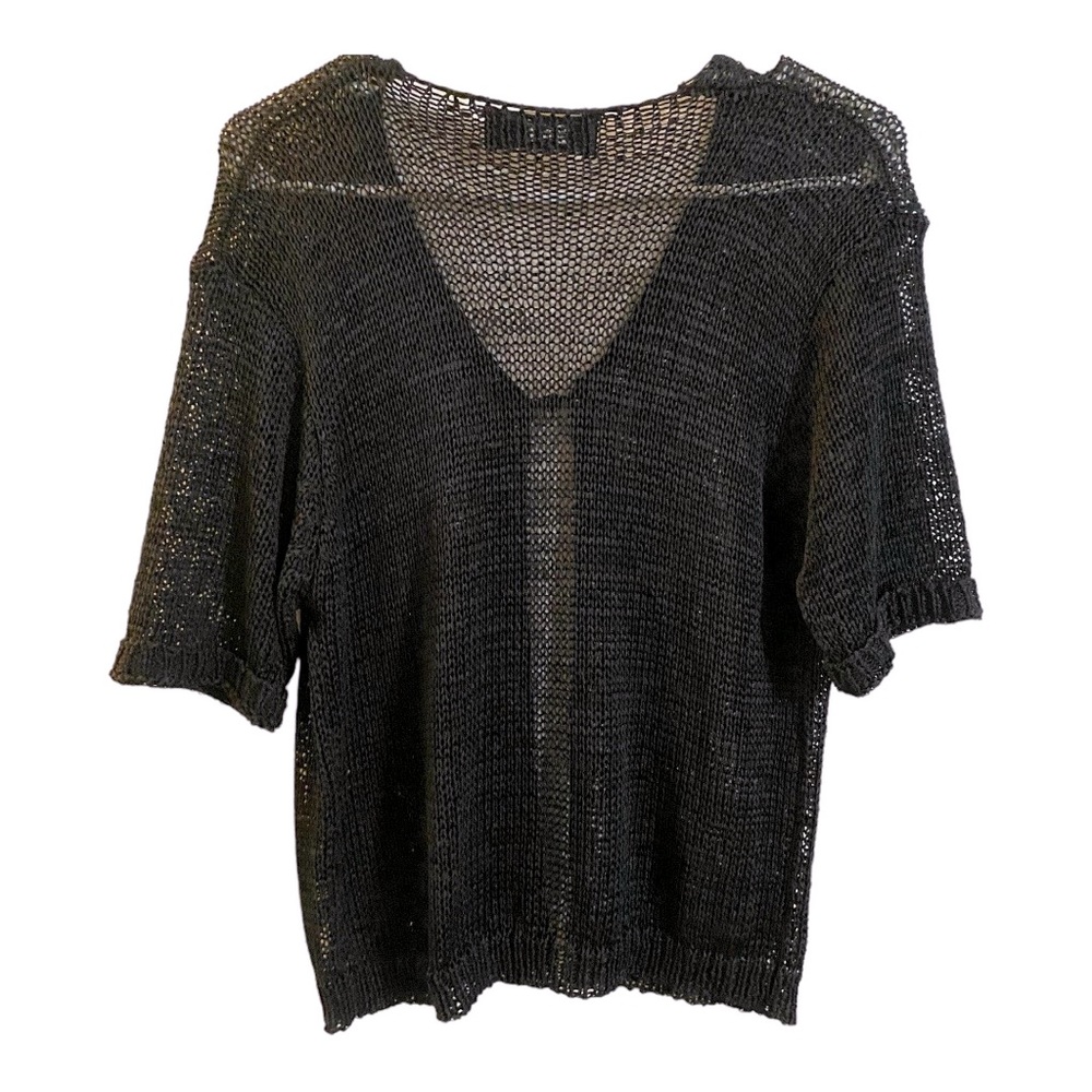 Bice Black Open Knit Cardigan - Picture 3 of 4